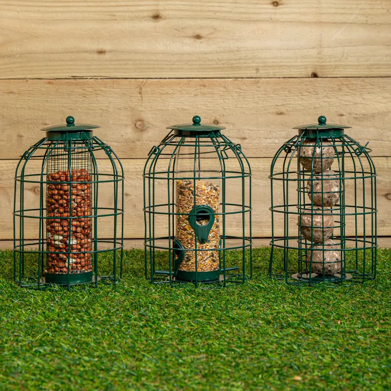 Pack Of 3 Wild Bird Feeders – Nut, Seed & Fat Ball Capacity, Squirrel-Resistant Hanging Design 1