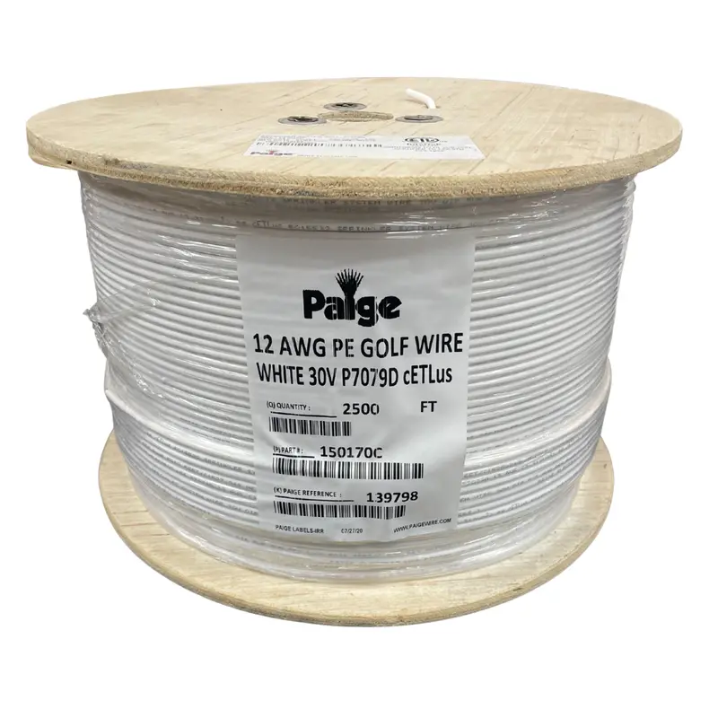 Paige 12 Awg Single-Conductor Underground Sprinkler Wire – White, 2500-Foot Reel 1