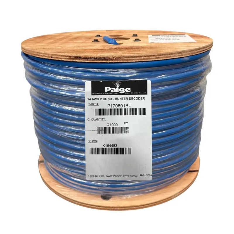 Paige 14/2 Awg Hunter-Jacketed Blue Decoder Cable – 1,000 Feet 1