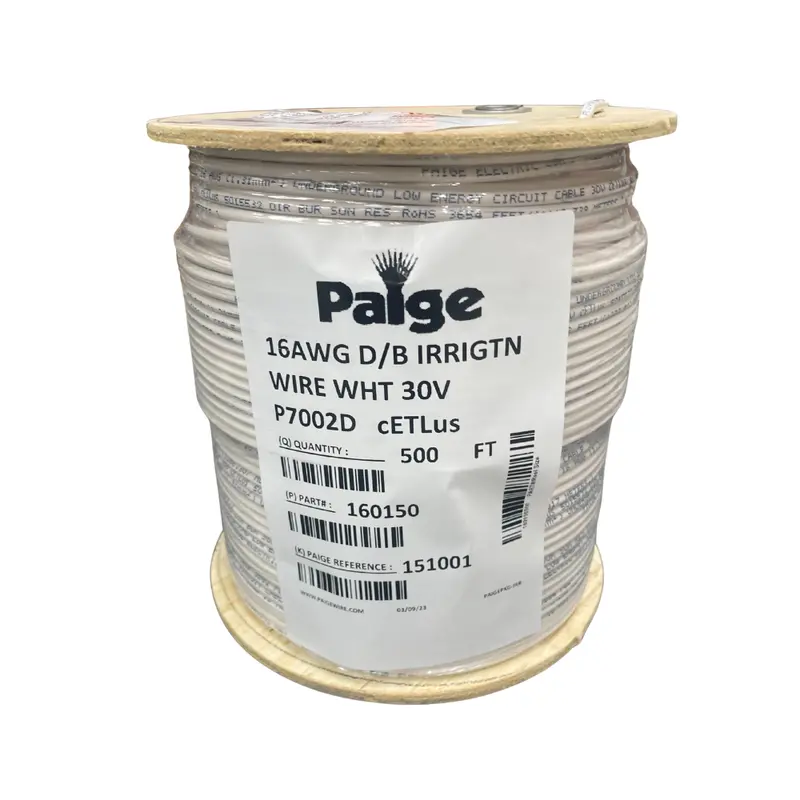 Paige 16 Awg Single-Conductor Underground Sprinkler Wire – White, 500-Foot Spool 1