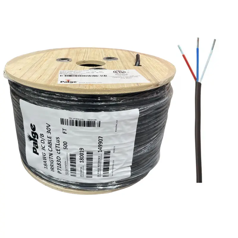 Paige 18 Awg 3-Conductor Underground Sprinkler Wire – 500-Foot Spool 1