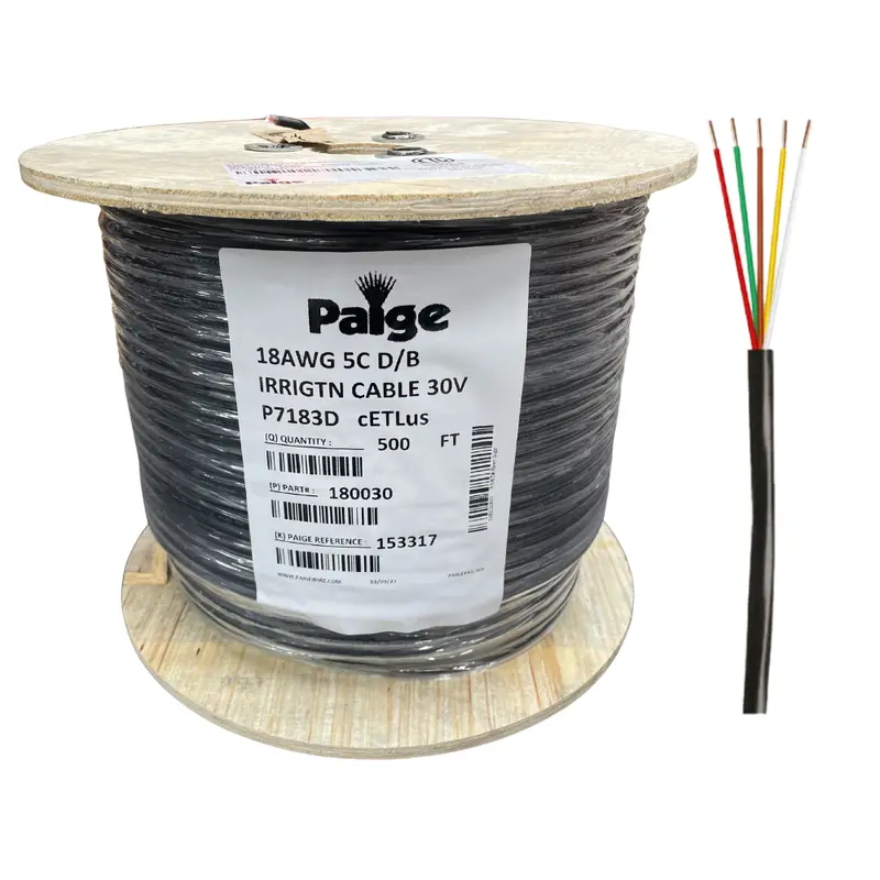 Paige 18 Awg 5-Conductor Underground Sprinkler Wire – 500-Foot Spool 1