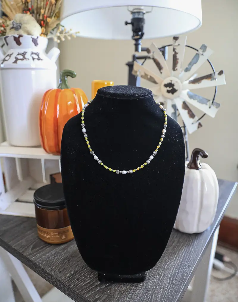 Palomino Shell, Freshwater Pearl, Melon Bead, And Sterling Pearl Necklace (17.5–19") 1