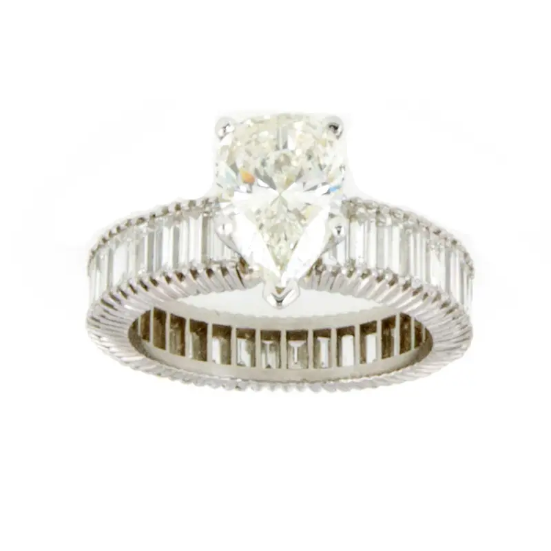 Pear And Baguette Diamond Engagement Ring – 6.56 Carats 1