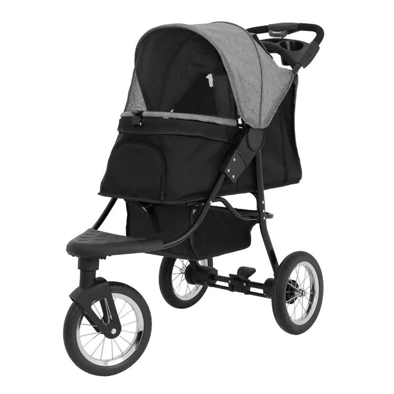 Pet Jogger Foldable Dog Stroller In Charcoal Grey 1