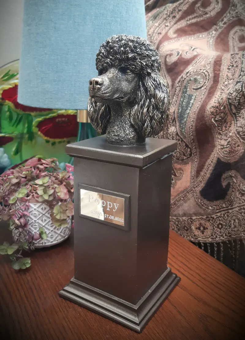Poodle Cremation Urn – Elegant Wooden Pet Ashes Container 1