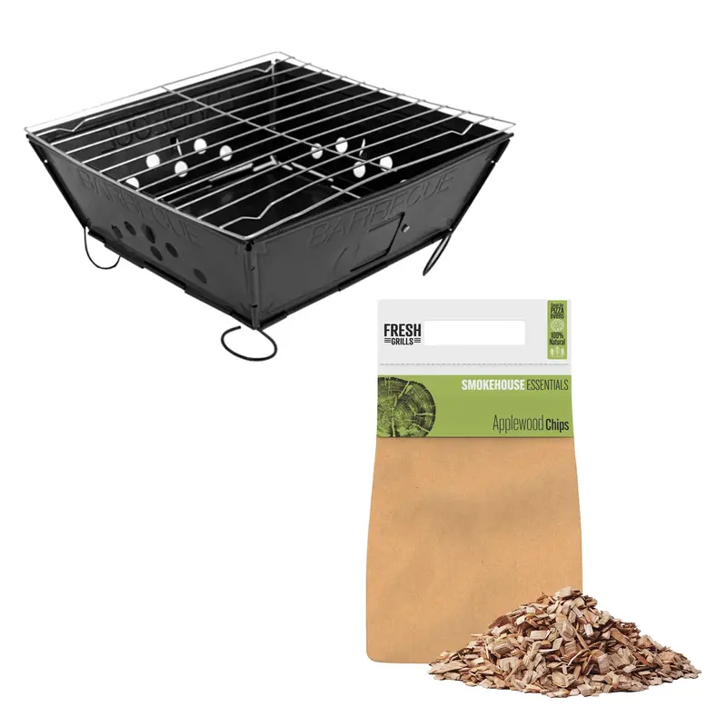 Portable Bbq Grill With Applewood Smoking Chips 1