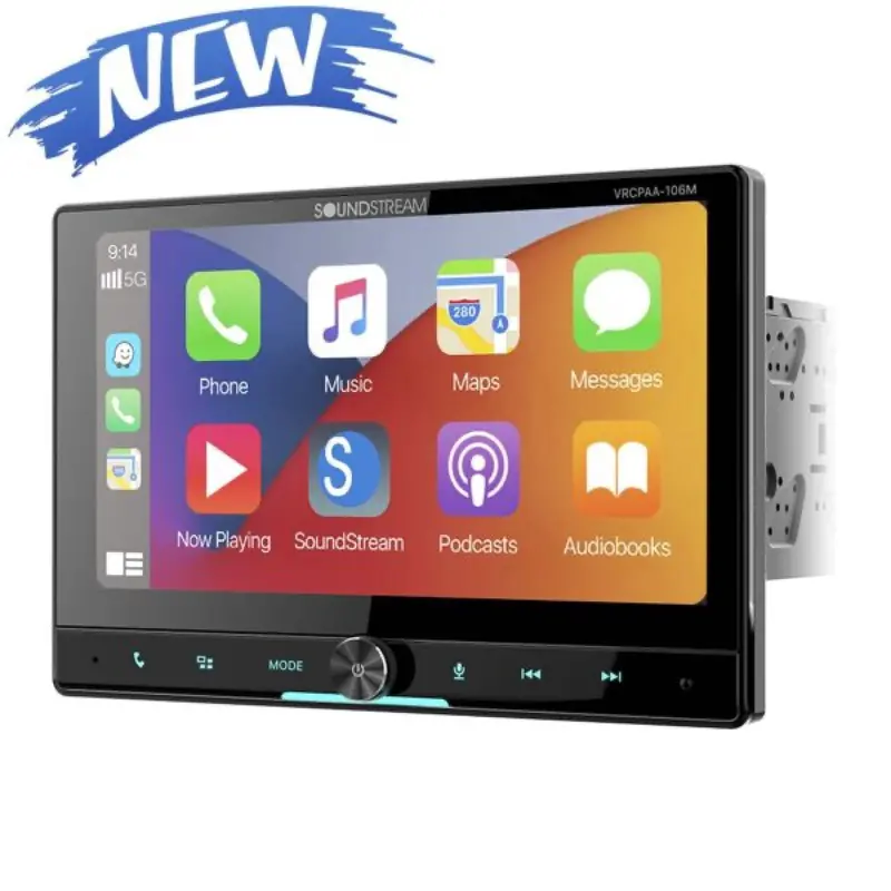 Power Acoustik Cpaa-70D10Mw – 10.6" Mechless Double Din With Wireless Carplay & Android Auto 1