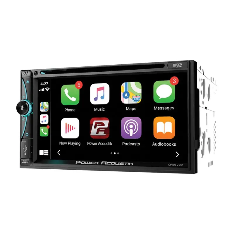 Power Acoustik Cpaa70D 7-Inch Double Din Multimedia Receiver With Dvd, Apple Carplay & Android Auto 1