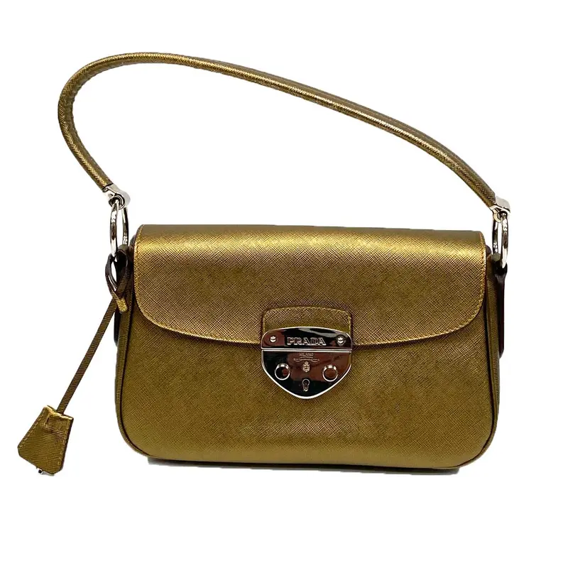 Prada Bronze Saffiano Leather Shoulder Bag 1