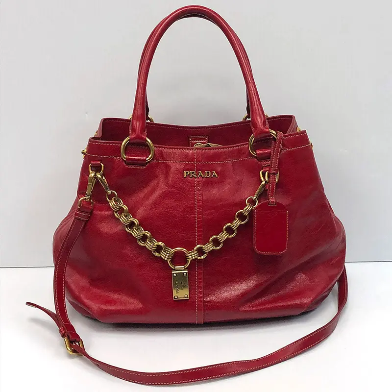 Prada Rosso Vitello Shine Shopping Tote – Bn1777 1