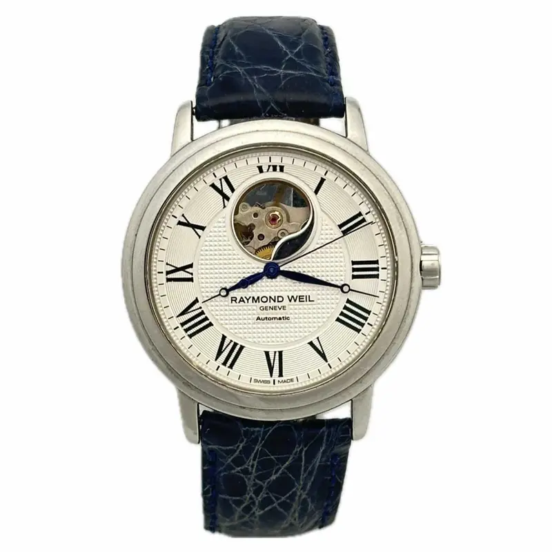 Raymond Weil Maestro Men'S Watch – Silver Dial & Blue Leather Band 1
