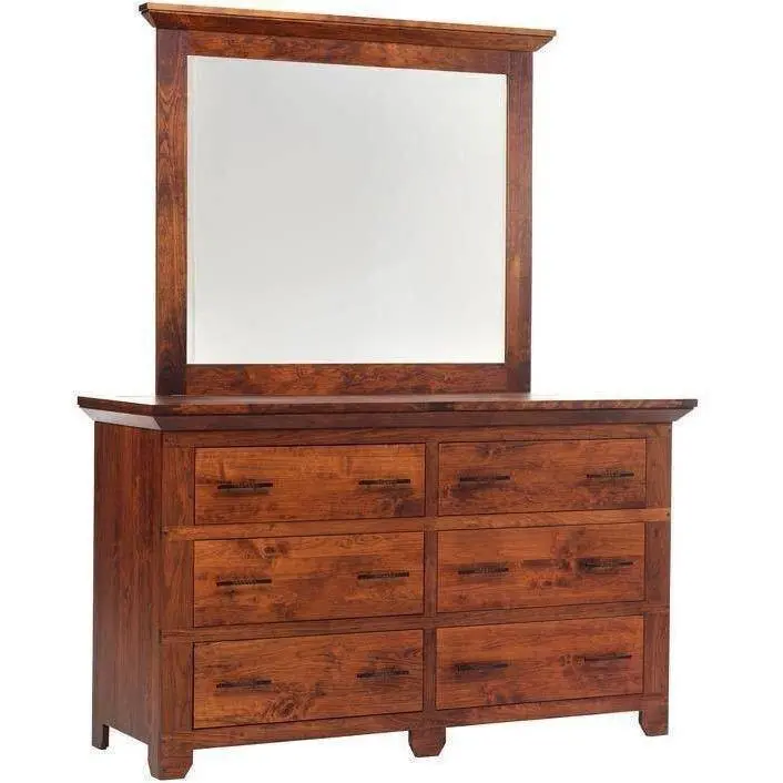Redmond Wellington Low Dresser With Full-Length Mirror – Compact Bedroom Set 1