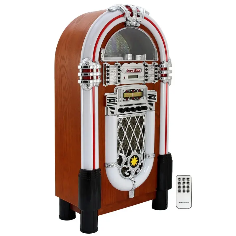 Retro-Inspired Illuminated Jukebox Bluetooth Sound System With Led Display 1