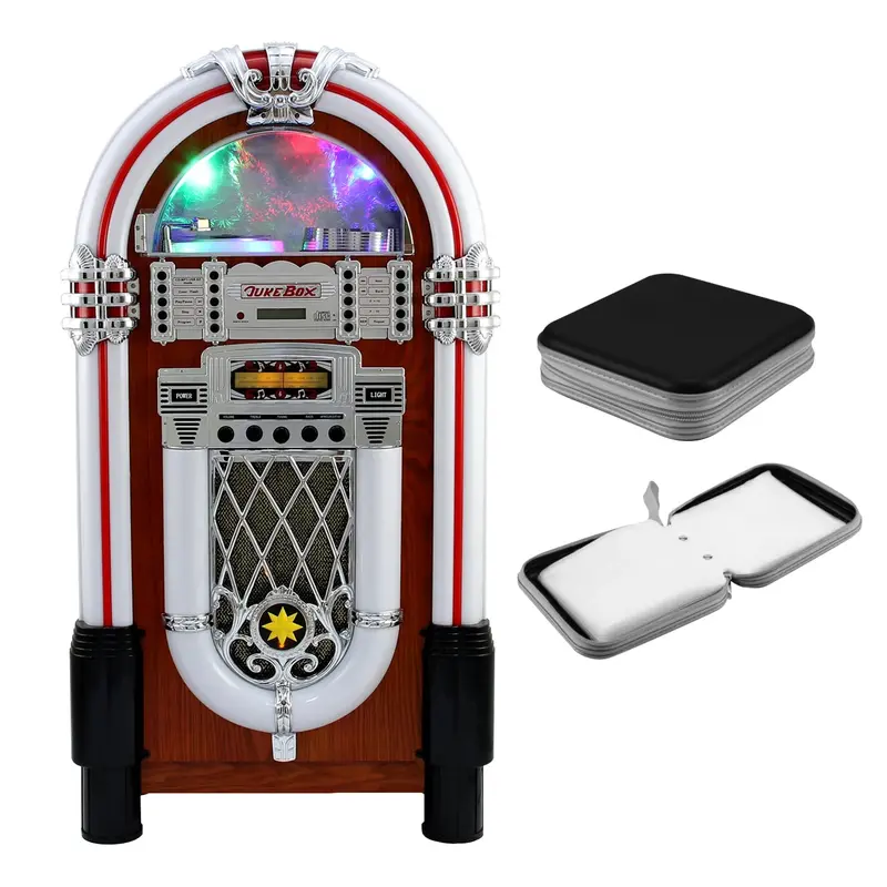 Retro-Style Jukebox Speaker With Built-In Cd Player And Storage Case 1