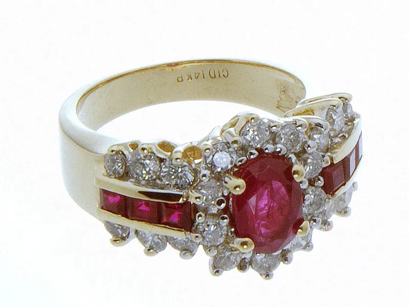 Rich 2.50Ct Ruby Ring Enhanced By Pavé Diamond Details 1