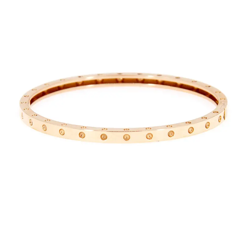 Roberto Coin Pois Moi 18K Rose Gold Diamond Accent Bangle 1