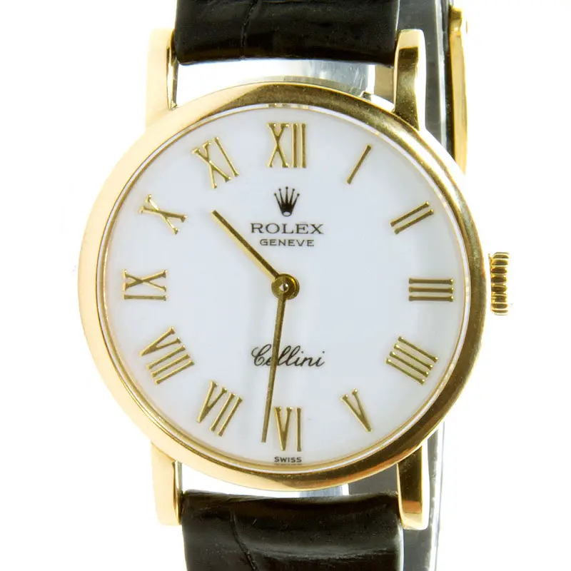Rolex Cellini Classic Dress Watch With White Dial And Roman Numerals 1