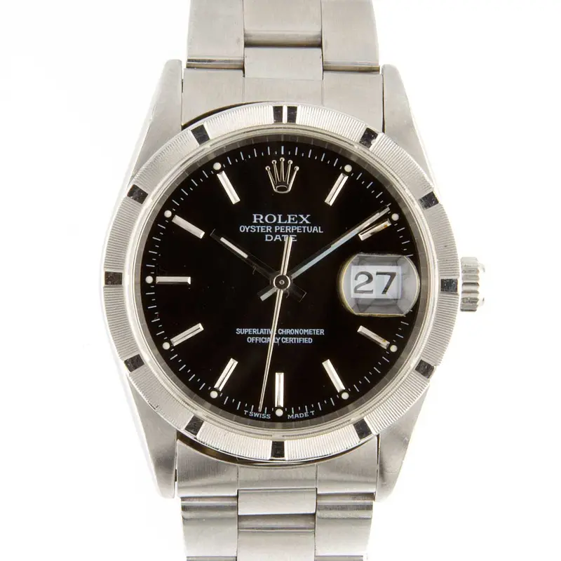 Rolex Date 34 – Classic Stainless Steel Case With Matte Black Dial 1