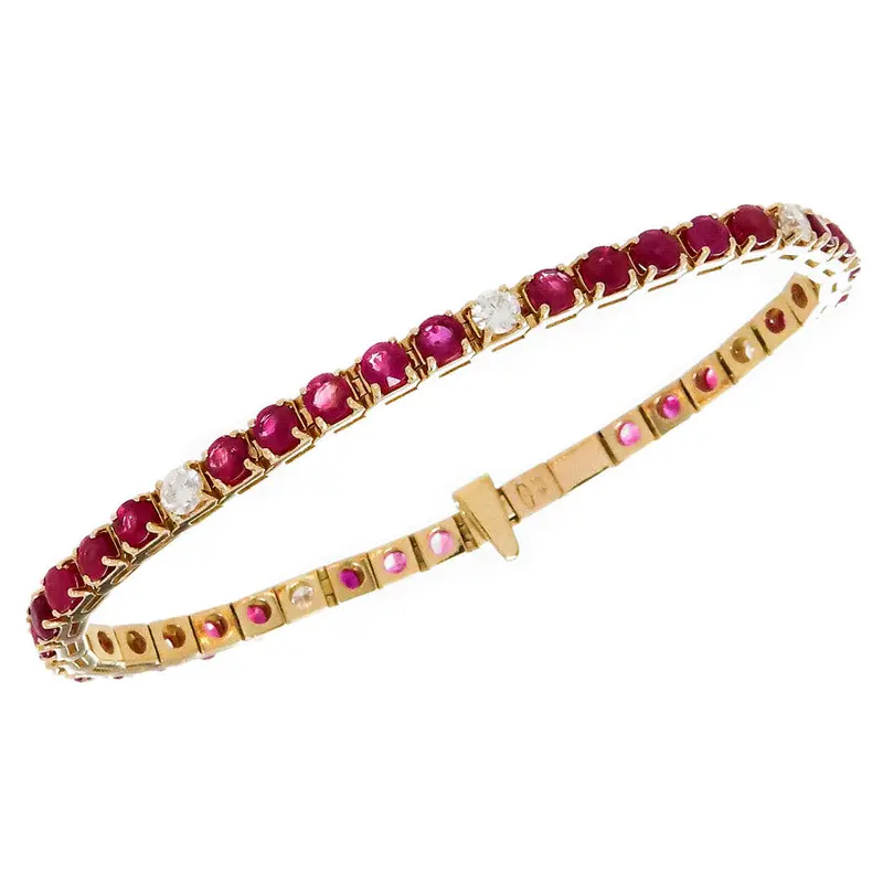 Ruby And Diamond Bracelet – 8.10 Carat Heirloom-Style Bangle 1