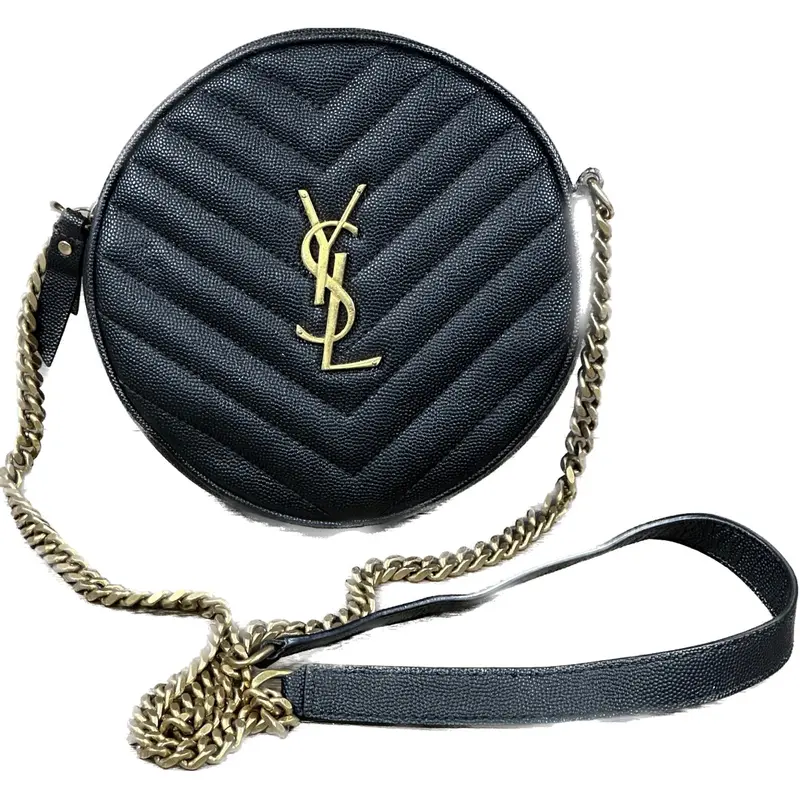 Saint Laurent Chevron Matelassé Camera Bag – Black Calfskin & Vinyl 1