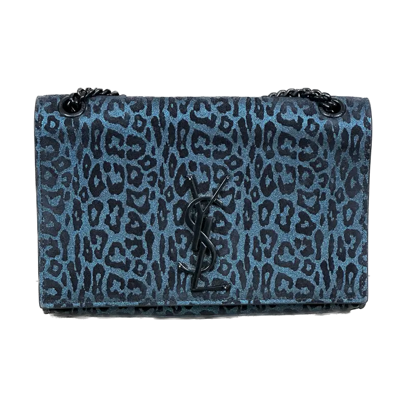 Saint Laurent Kate Small Crossbody – Blue Leopard Print 1