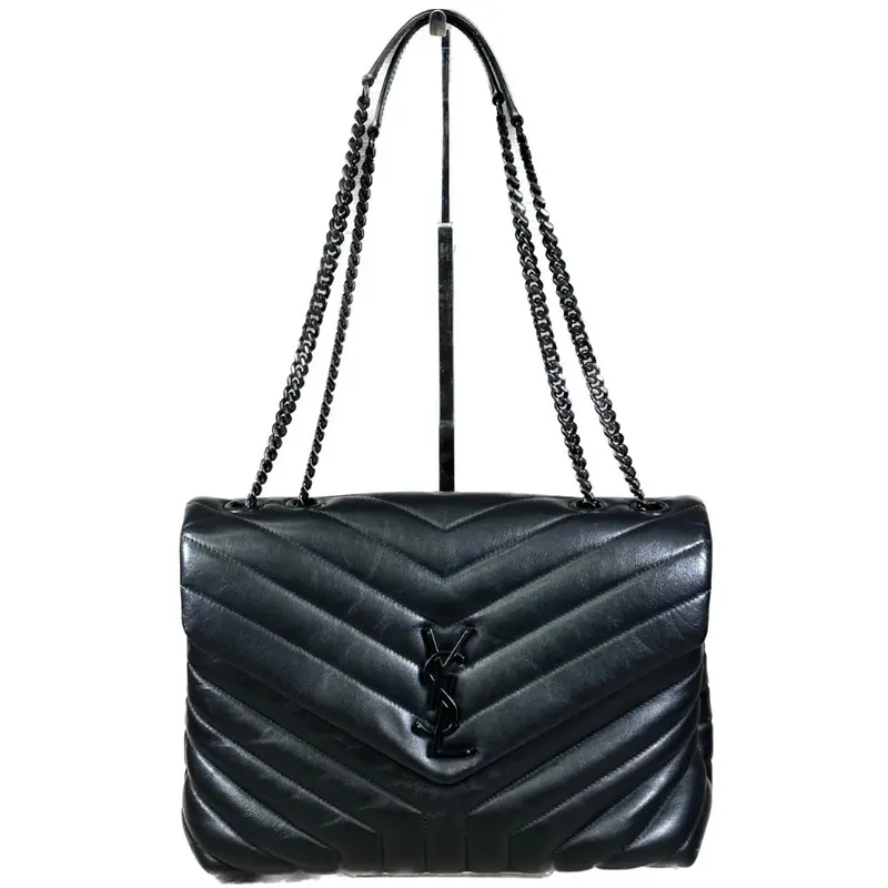 Saint Laurent Loulou Medium Quilted Leather Handbag In Black 1