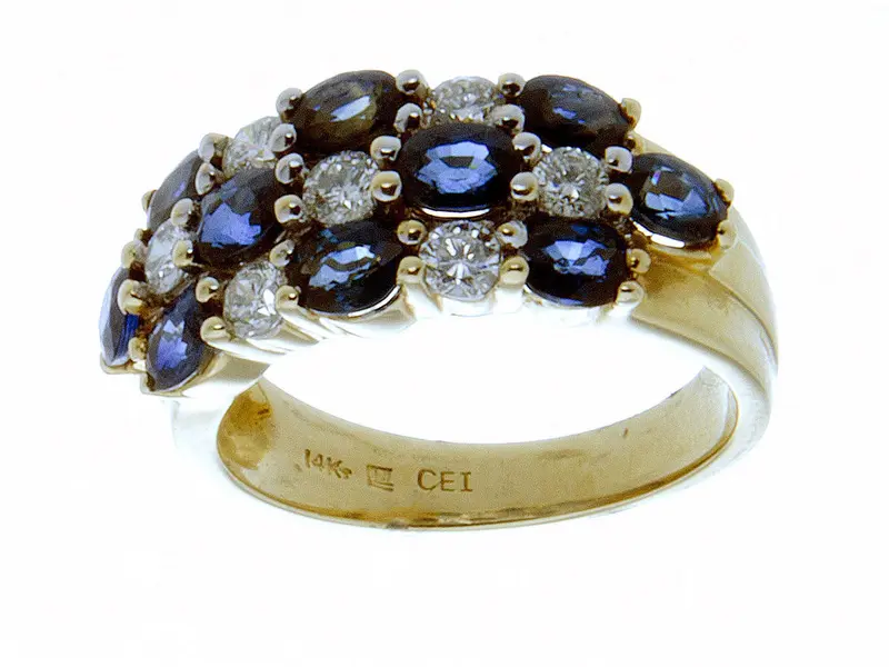 Sapphire And Diamond Band Ring – 3.00 Carats Total Gemstone Weight 1