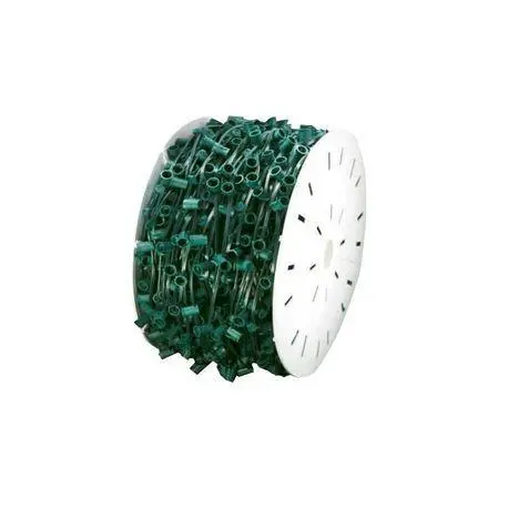 Seasonal Source C9 Light Spool – 1000 Feet, 12-Inch Spacing, Green Wire 1