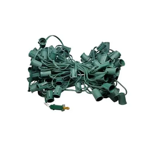 Seasonal Source C9 Light String – 100 Feet, 12-Inch Spacing, Green Wire 1