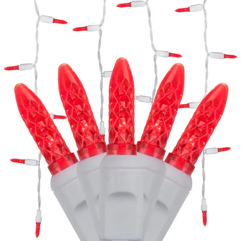 Seasonal Source M5 Red Led Icicle Lights – 70-Bulb String With White Wiring 1