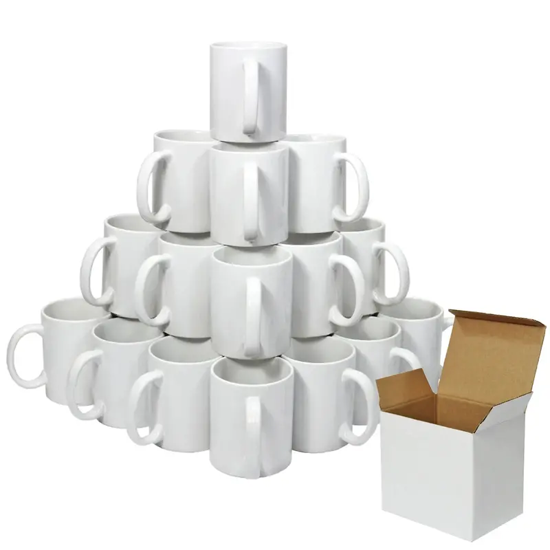 Set Of 36 White Aaa-Quality Polymer-Coated Mugs With Individual Gift Boxes 1