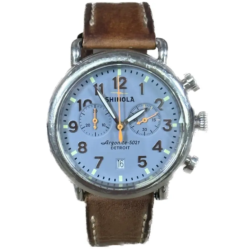 Shinola Runwell 41Mm Two-Subdial Chronograph In Slate Blue 1