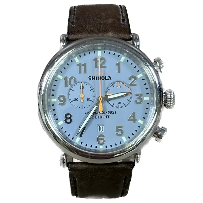 Shinola Runwell 47Mm Two-Subdial Chronograph — Slate Blue Finish 1