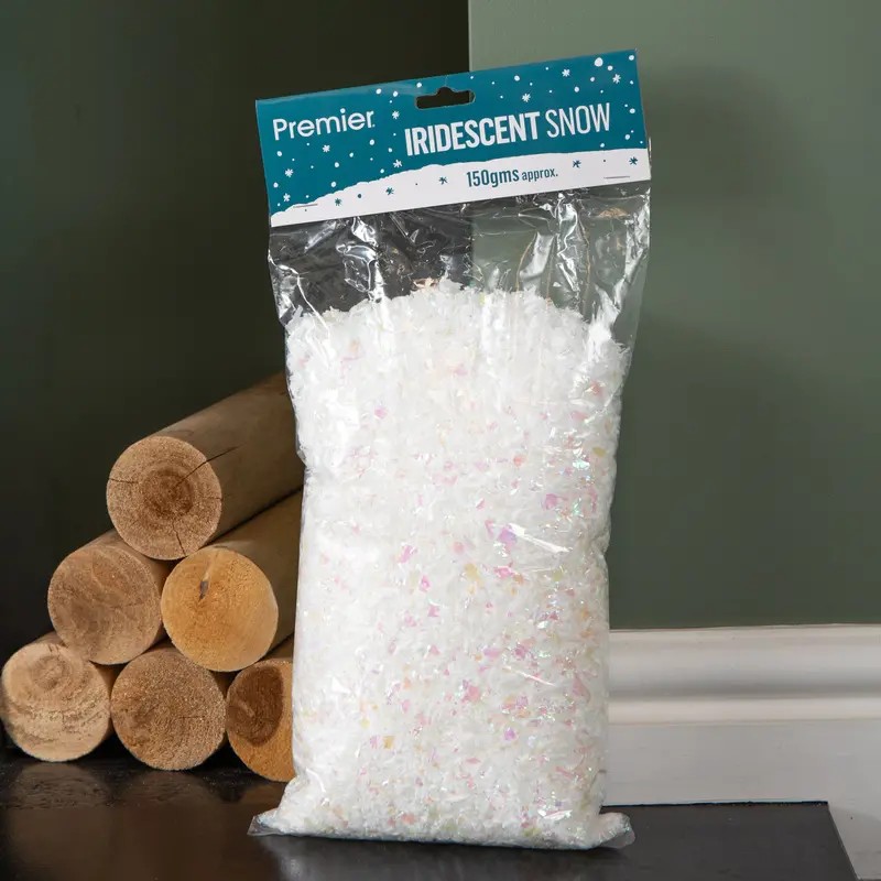 Single 150G Jar Of Frosted Iridescent Fake Snow – Sparkling Holiday Accent Decor 1