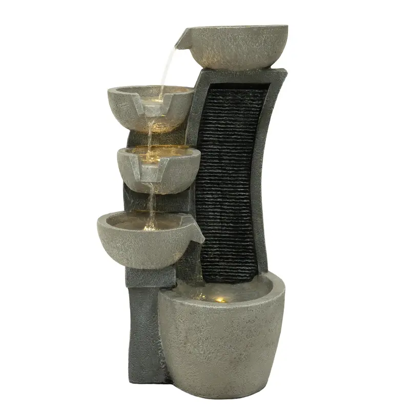 Sleek Streams Electric Water Feature – Minimalist Stainless Steel Design 1