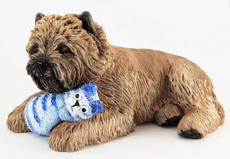 Sleepy Cairn Terrier Resin Sculpture & Comfort Toy By Cavacast 1