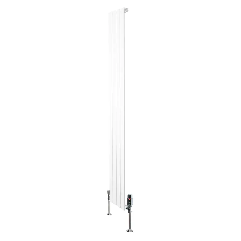Slim Horizontal White Radiator With Valves – 1800Mm L X 280Mm D 1