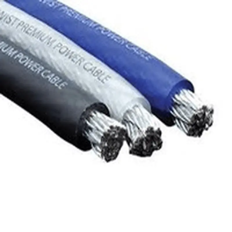 Stinger 0-Gauge True Gauge Power And Ground Wire – 50 Feet, Blue Copper-Clad Cable 1
