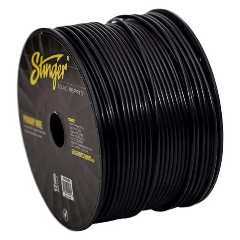 Stinger 12-Gauge True Gauge Primary Wire – 500 Feet, Black Automotive-Grade Cable 1