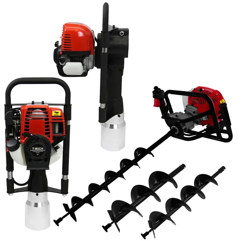 T-Mech Earth Auger And 4-Stroke Post Driver (120Mm Bit) 1
