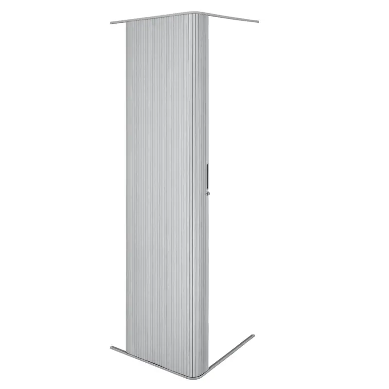 Tambour-Style Shower Door In Brushed Silver 1