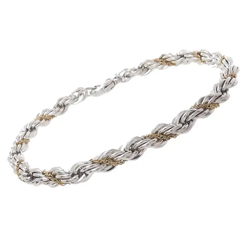 Tiffany & Co. Silver And 18K Gold Rope Bracelet – Interwoven Bicolor Design 1