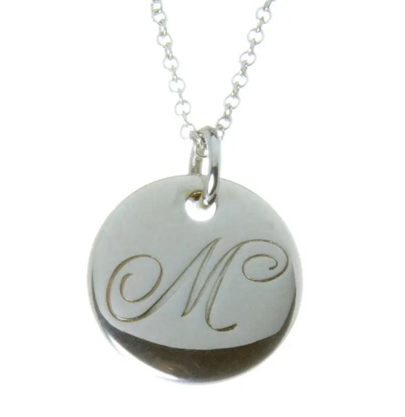 Tiffany Notes Alphabet 'M' Disc Pendant 1