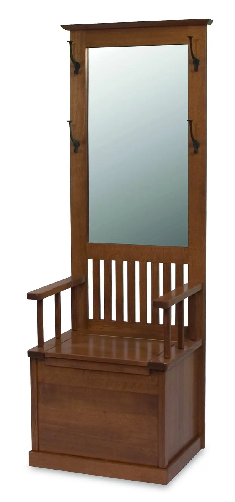 Traditional Mission Hall Bench With Amish Woodworking 1