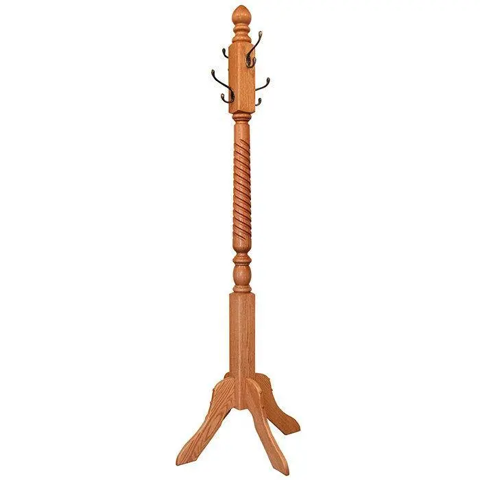 Twisted-Hall Tree – Rustic Amish Entryway Storage Solution 1