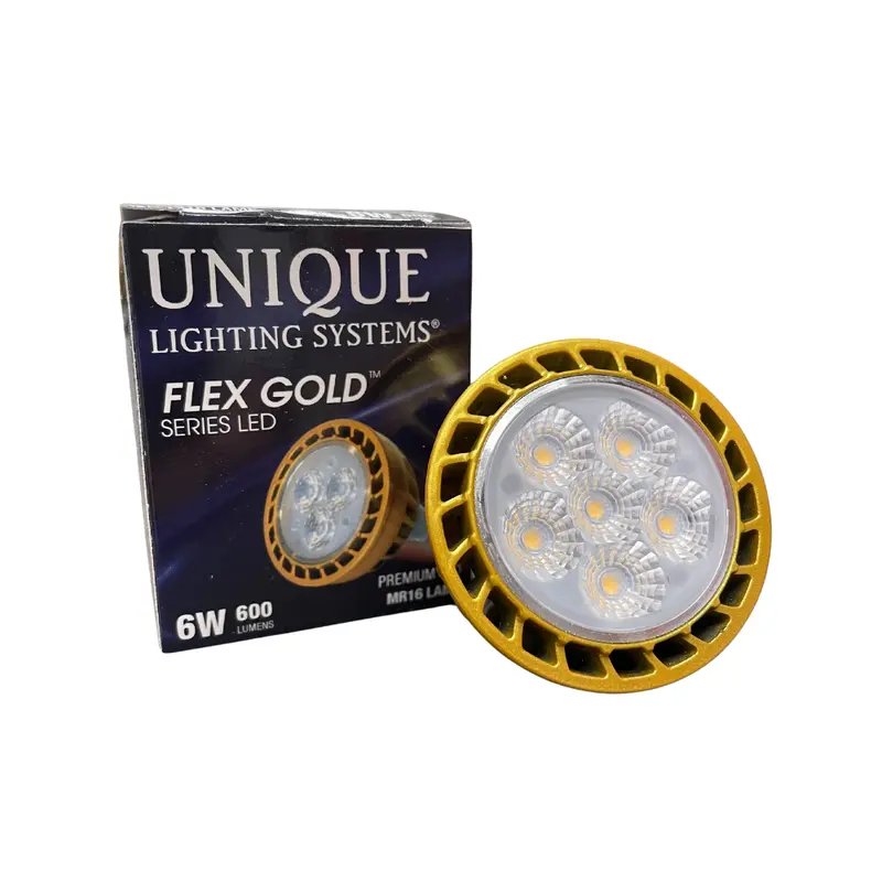 Unique Mr16 Flex Gold Led Bulb – 6W, 3000K Warm White, 60° Beam Angle 1