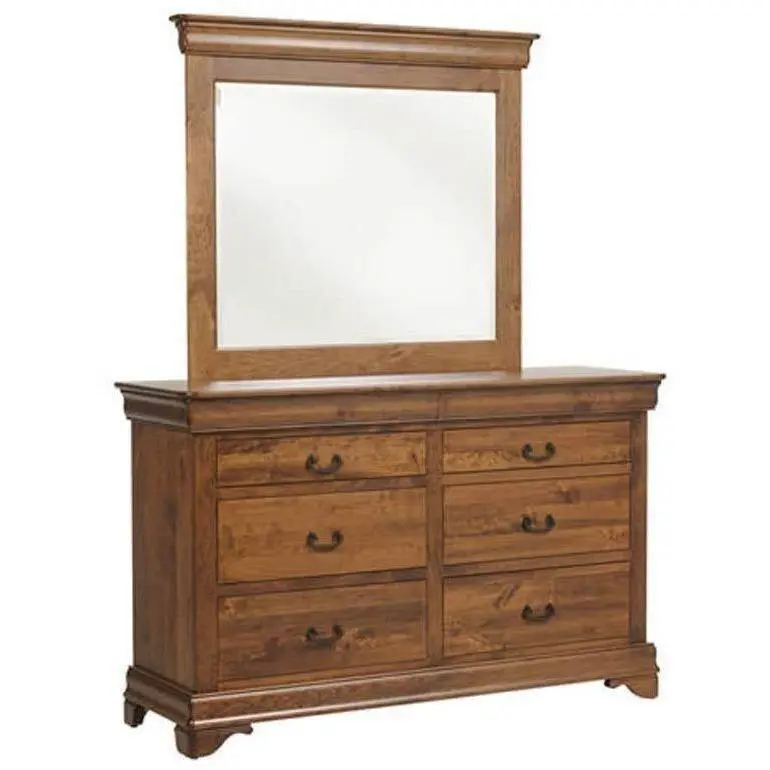 Versailles Amish Low-Profile Dresser With Mirror 1