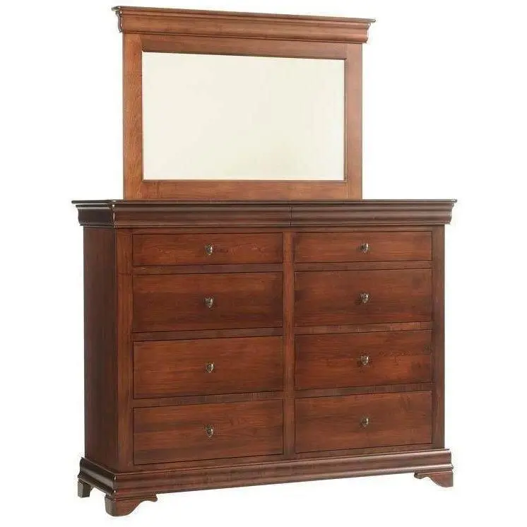 Versailles Amish Tall Dresser With Integrated Mirror 1
