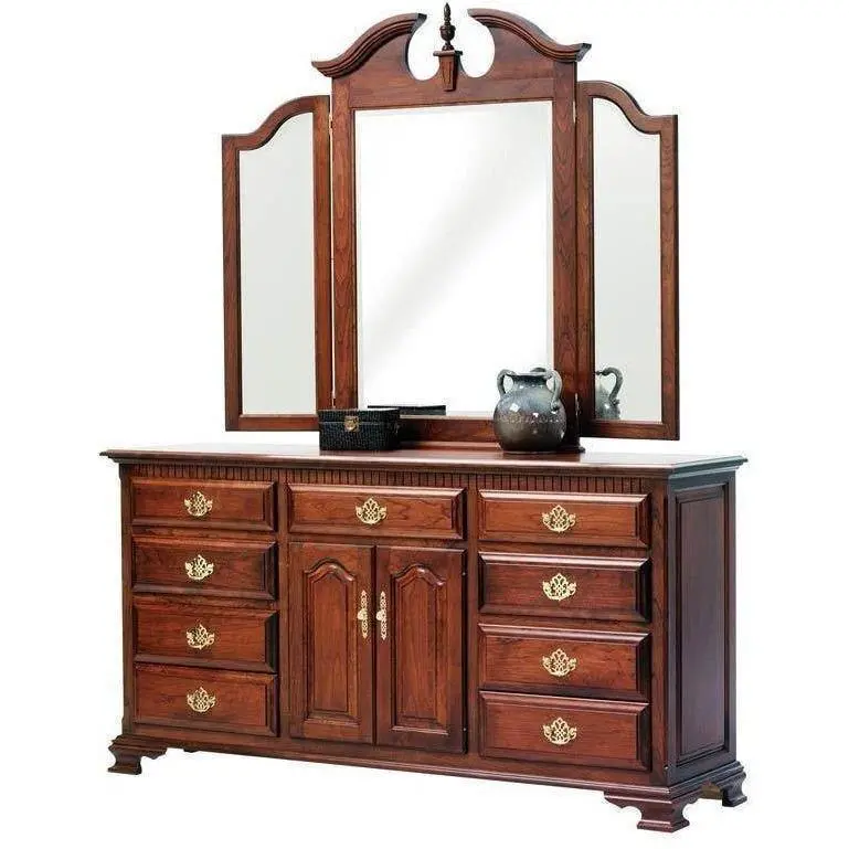 Victoria Amish 72-Inch Tri-Fold Mirror Dresser 1